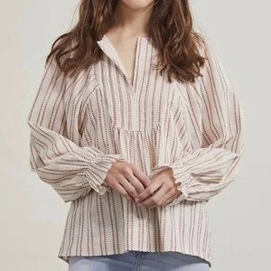 Elizabeth and James | Pintuck Embroidered Peasant Blouse